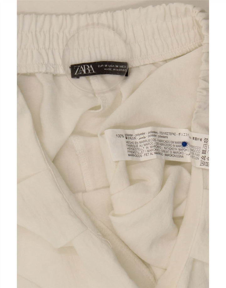 Zara ženske široke chino hlače srednje veličine W28 L25 bijeli poliester