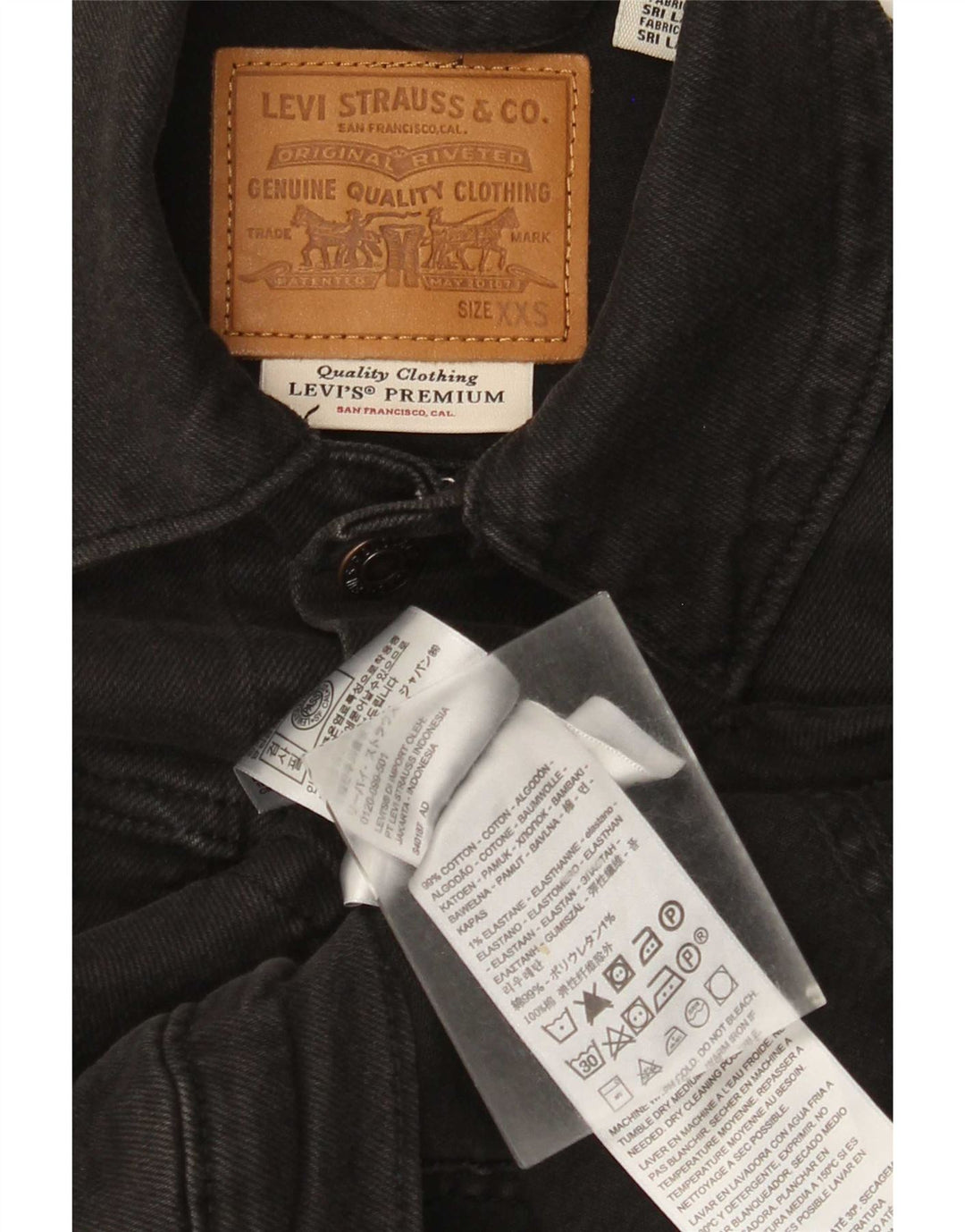 Levi's ženska crop traper jakna UK 2 2XS crni pamuk