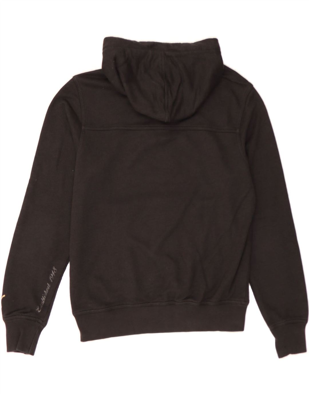 PUMA Mens Graphic Hoodie Jumper Medium Black Cotton Vintage Puma and Second-Hand Puma from Messina Hembry 