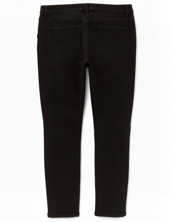 MINT VELVET Womens Crop Skinny Jeans UK 12 Medium W28 L25 Black Cotton