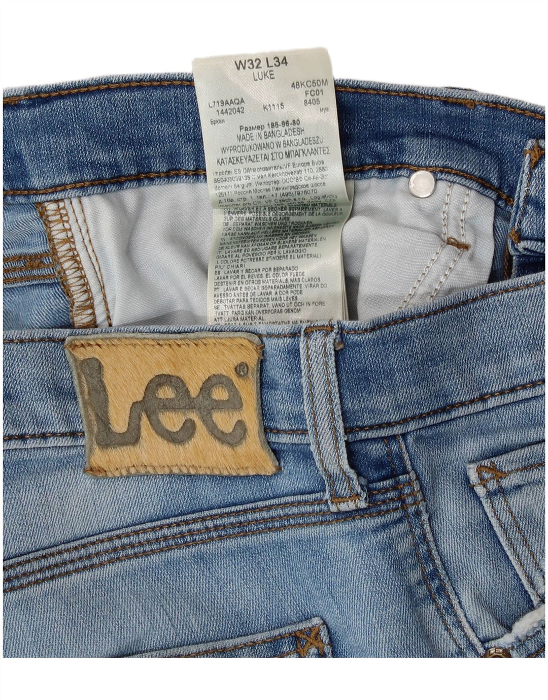 LEE Mens Luke Slim Jeans  W32 L28 Blue Cotton