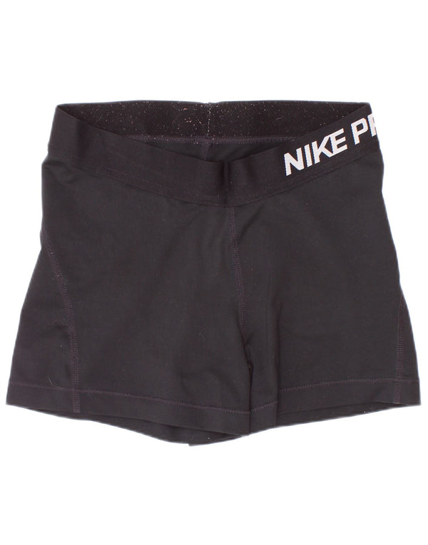 Nike Ženske Dri Fit Graphic Sport Shorts UK 8 Mali crni poliester