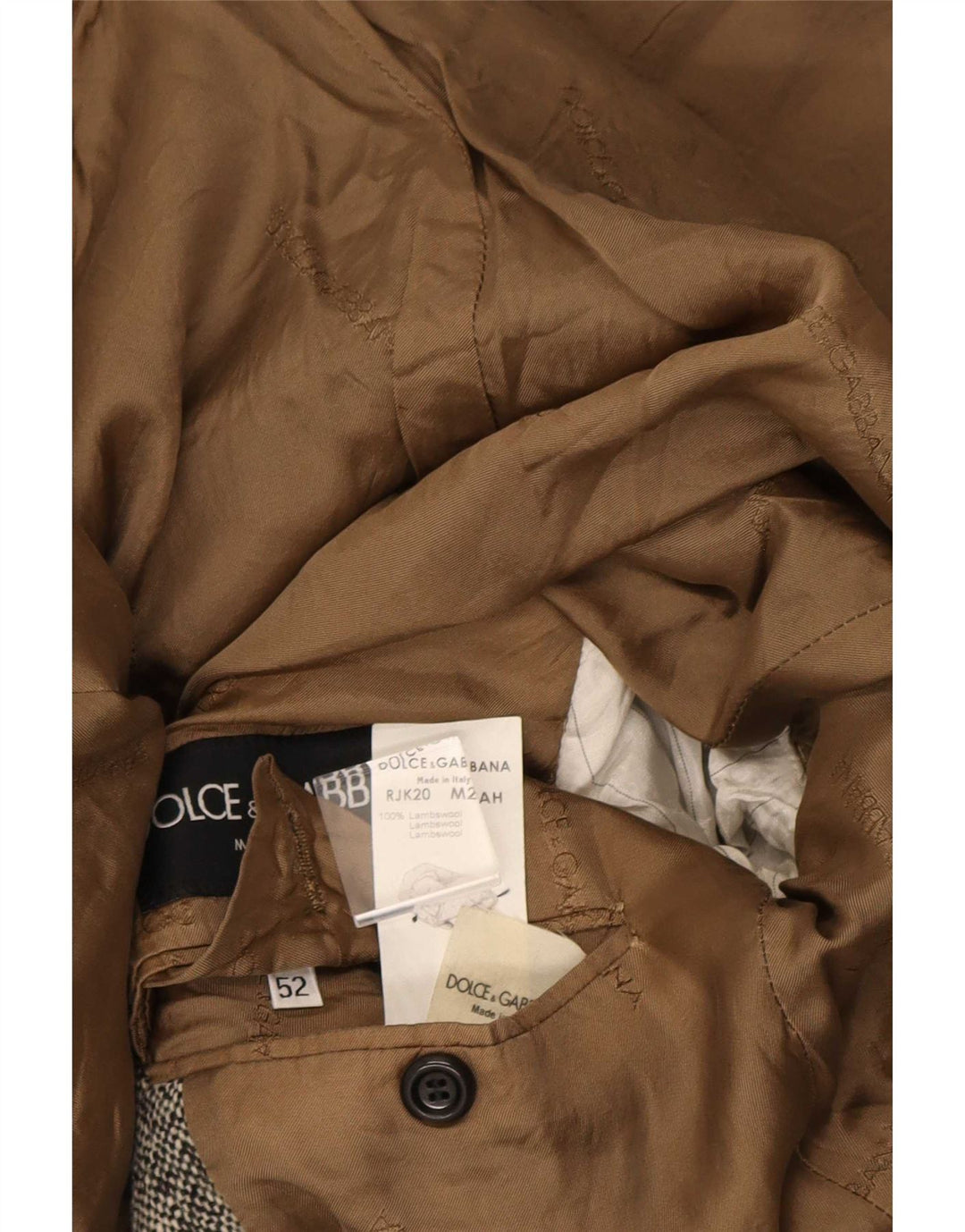 Dolce & Gabbana muška jakna sako s 1 gumbom IT 52 XL siva flekasta vuna