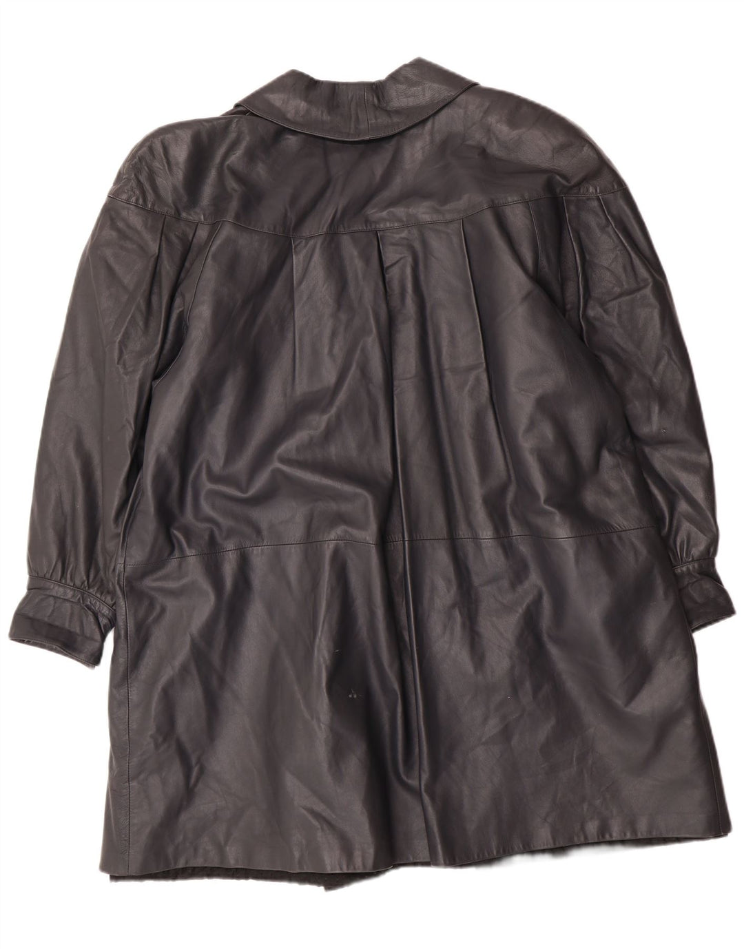 Vintage ženski preveliki kožni kaput IT 44 srednje crne kožne klasike