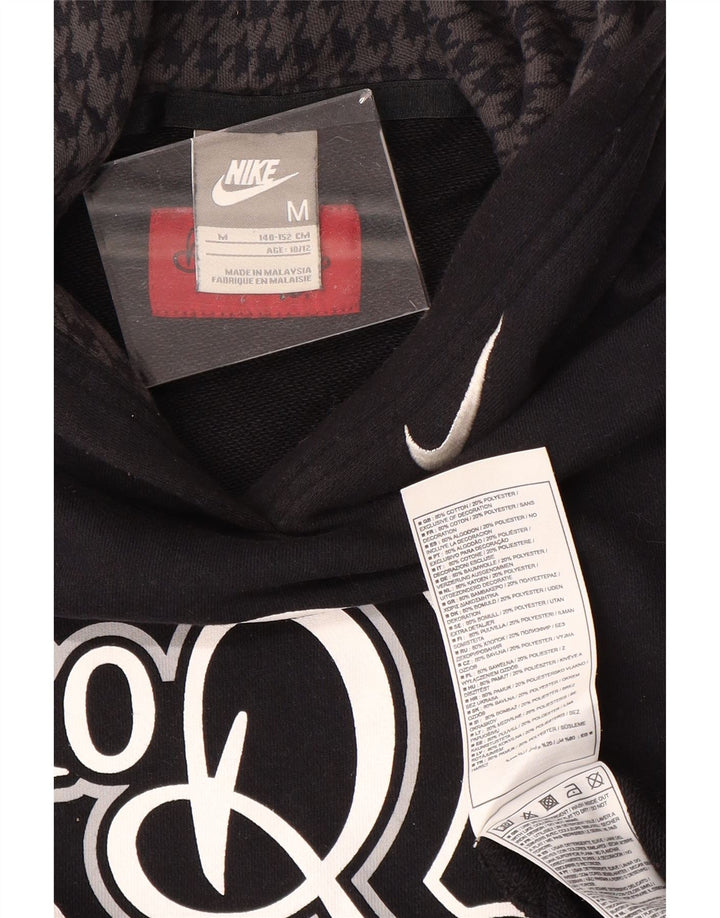 NIKE Boys Graphic Sleeveless Hoodie Džemper 10-11 Years Medium Black Pamuk