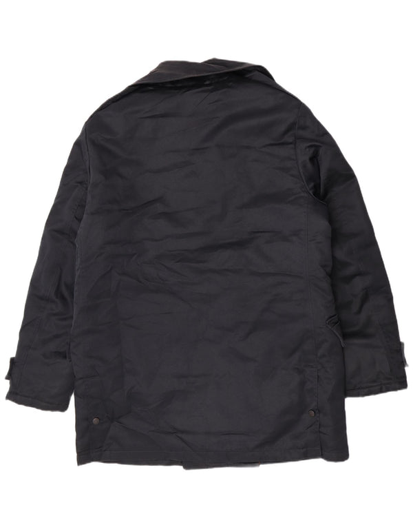 Blauer Mens Double Breasted Coat UK 40 Large Navy Blue Polyester