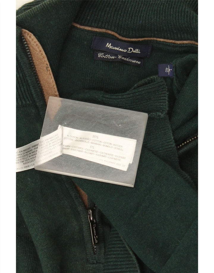 Massimo Dutti muški džemper s izrezom i velikim zelenim pamukom