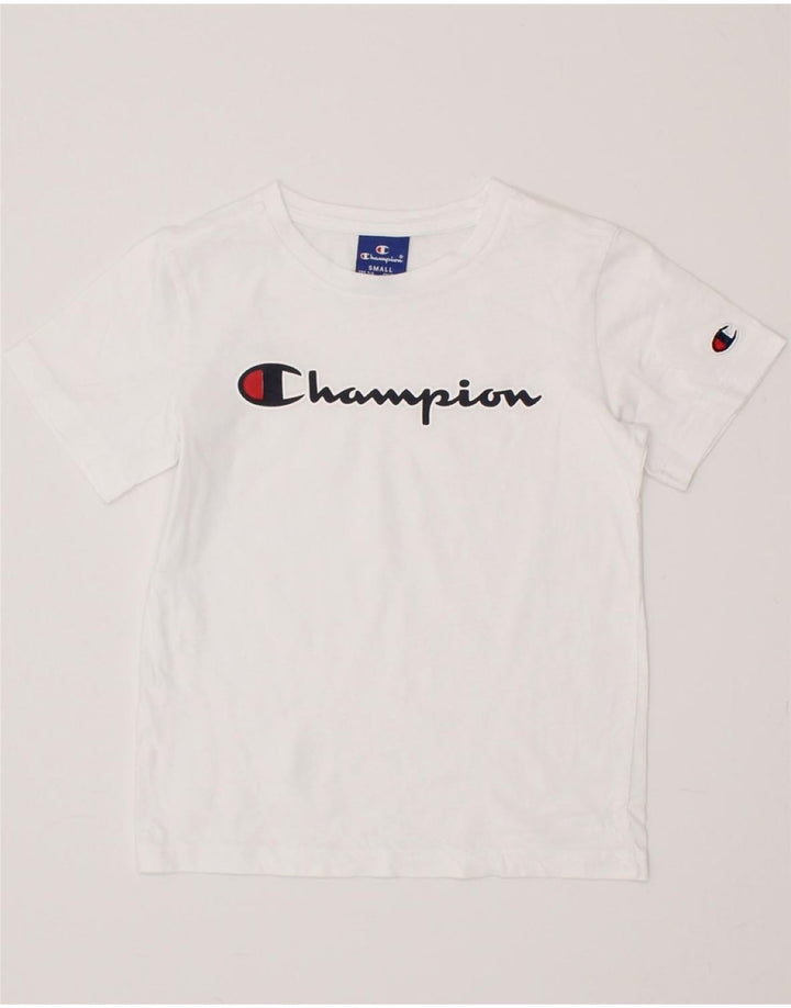 CHAMPION Boys Graphic T-Shirt Top 7-8 Years Small White Vintage Champion and Second-Hand Champion from Messina Hembry 