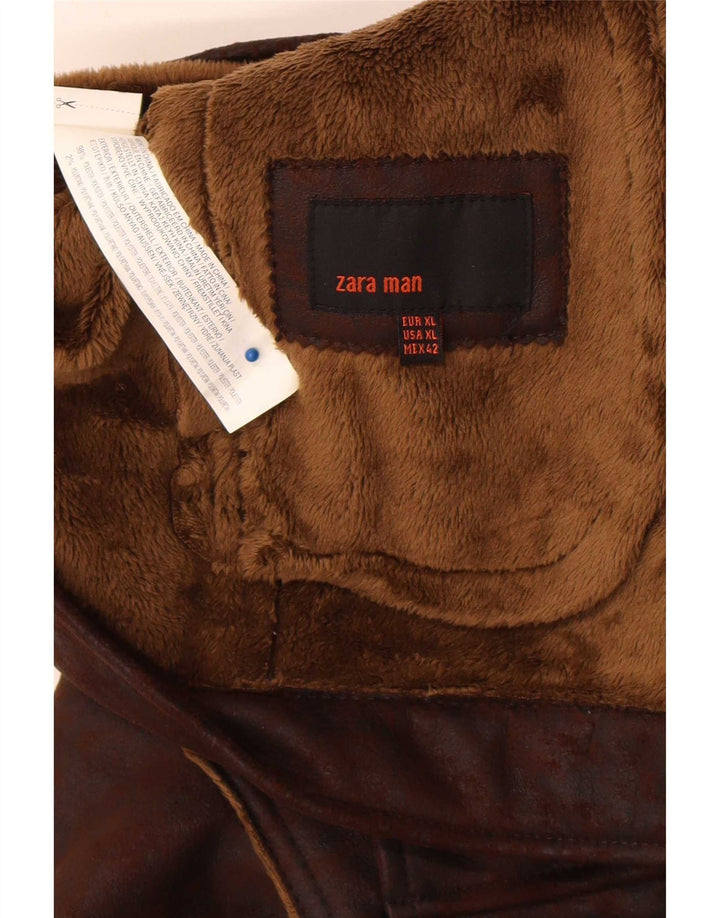 Zara muška šerpa jakna UK 42 XL smeđi poliester
