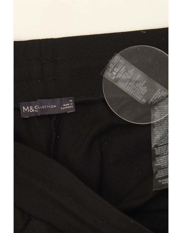 Marks & Spencer ženske kargo trenirke hlače UK 14 velike crne viskoze