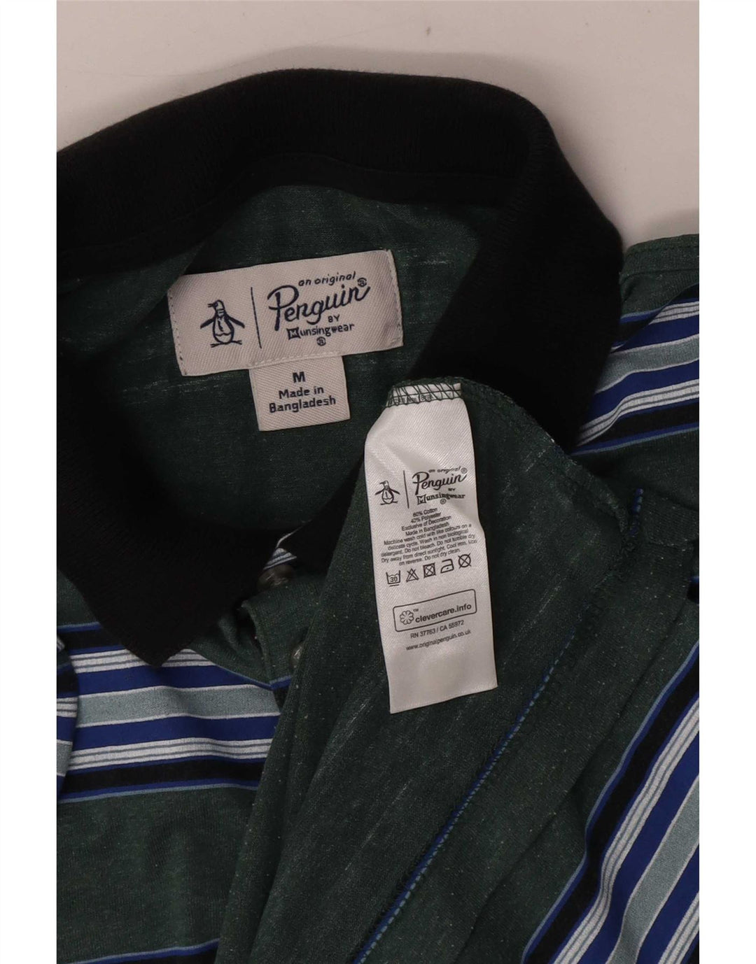 Penguin muška polo majica kratkih rukava standardnog kroja srednje zelene pruge
