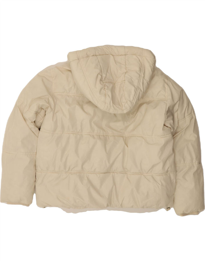 ZARA Womens Oversized Hooded Padded Jacket UK 6 XS Off White Polyester Vintage Zara and Second-Hand Zara from Messina Hembry 