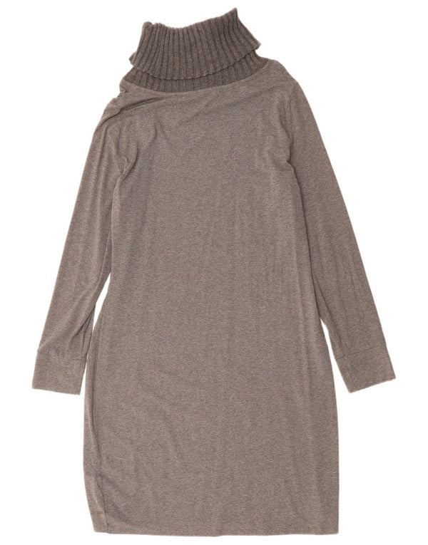 Tommy Hilfiger Womens Roll Neck Sheath Dress UK 14 Large Grey Viscose