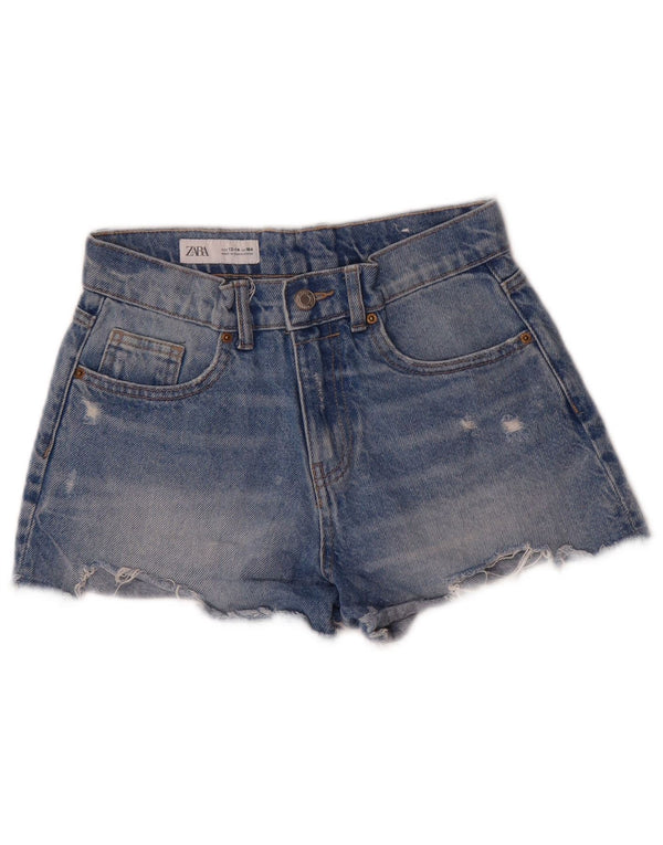 Kratke traper hlače Zara Girls 13-14 godina W24, plavi pamuk