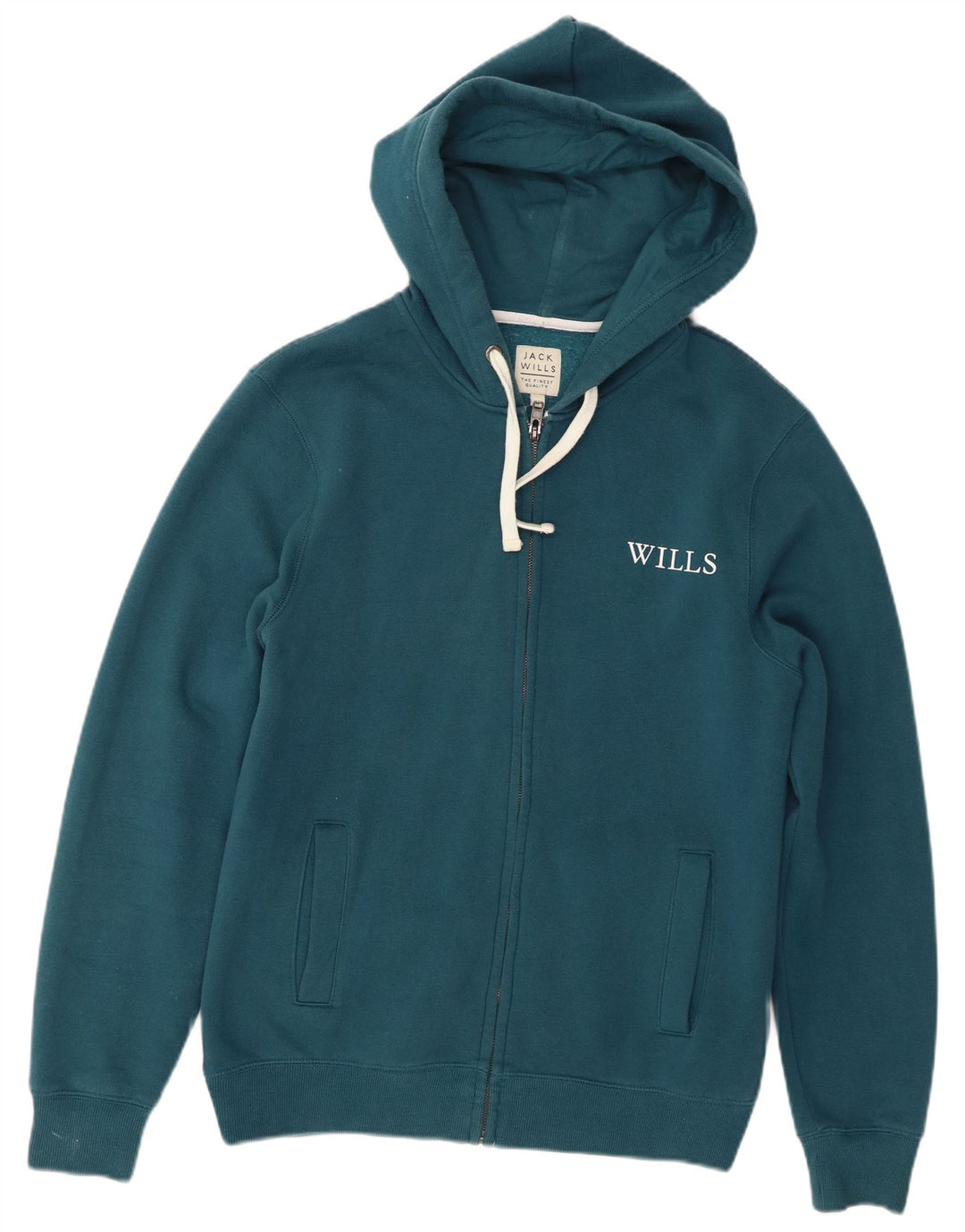 Jack Wills muški pulover s kapuljačom na patentni zatvarač Srednje tirkizni pamuk