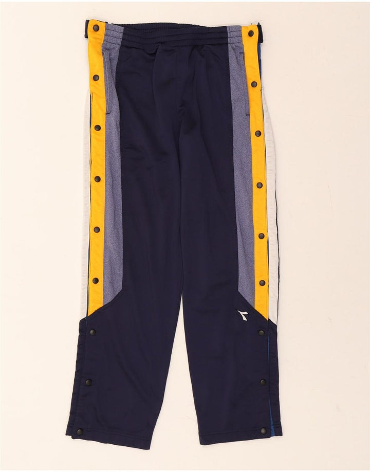 DIADORA Mens Tracksuit Trousers Medium Navy Blue Colourblock Polyester Vintage Diadora and Second-Hand Diadora from Messina Hembry 