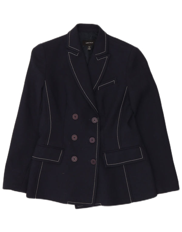 KAREN MILLEN Womens Double Breasted Blazer Jacket UK 10 Small Navy Blue