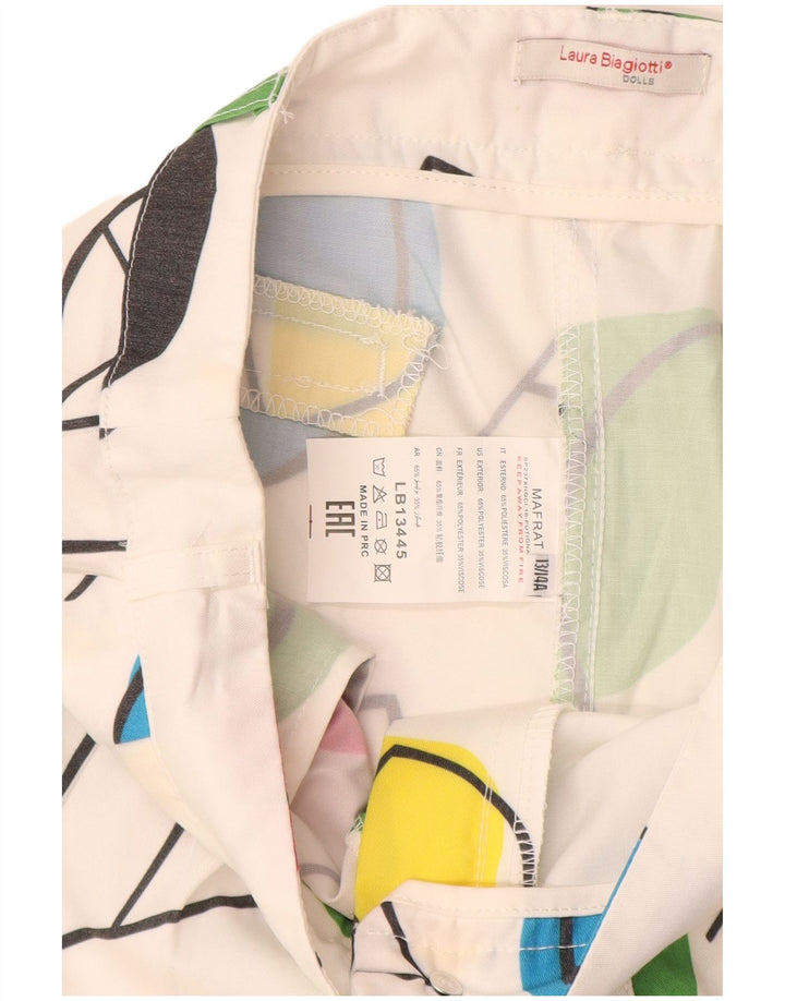 LAURA BIAGIOTTI Ležerne kratke hlače za djevojčice 13-14 godina W25 Bijele cvjetne