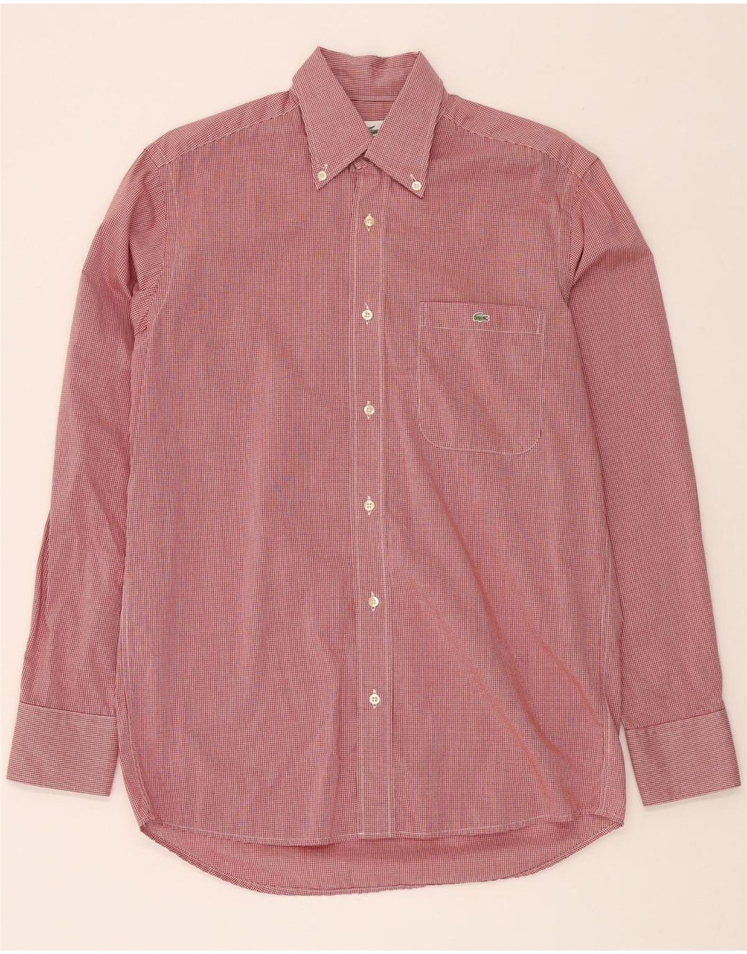 LACOSTE Mens Shirt Size 38 Small Red Check Cotton Vintage Lacoste and Second-Hand Lacoste from Messina Hembry 