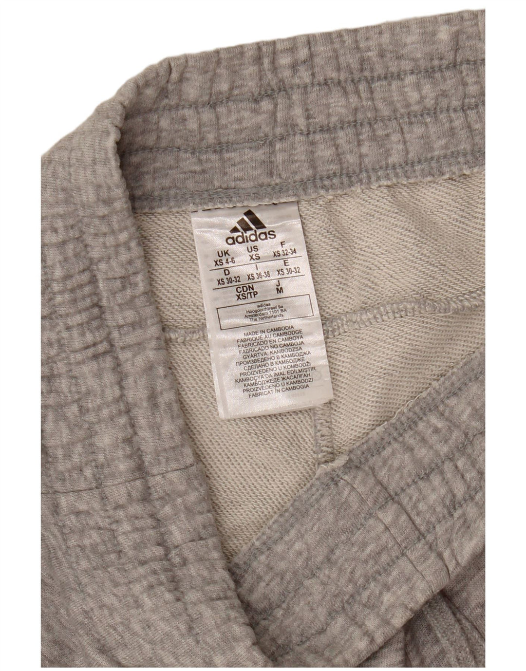 ADIDAS ženske kratke sportske hlače s grafičkim motivima UK 4/6 XS sivi pamuk