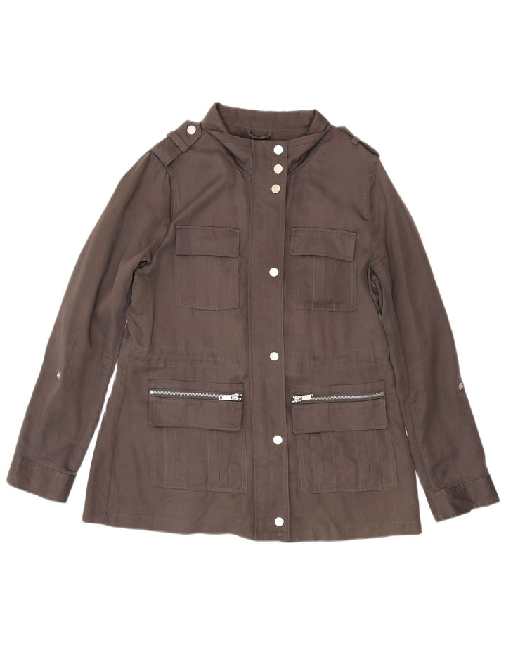 MINT VELVET Womens Military Jacket UK 14 Medium Grey Lyocell