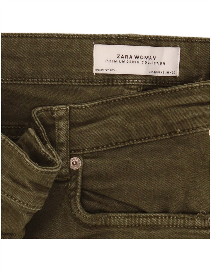 Ženske uske traperice Zara EU 40 Srednje W30 L27 Khaki Colourblock
