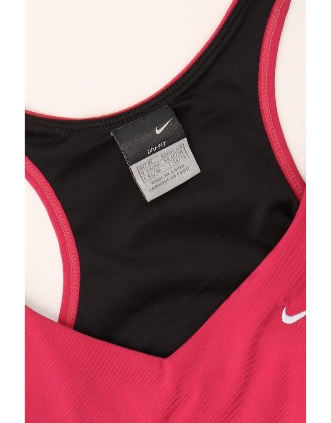 NIKE Ženska Dri Fit Crop Vest Top UK 16/18 XL Pink Colourblock