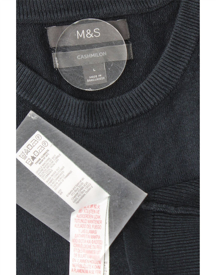 Marks & Spencer muški džemper s okruglim izrezom Veliki tamnoplavi akril
