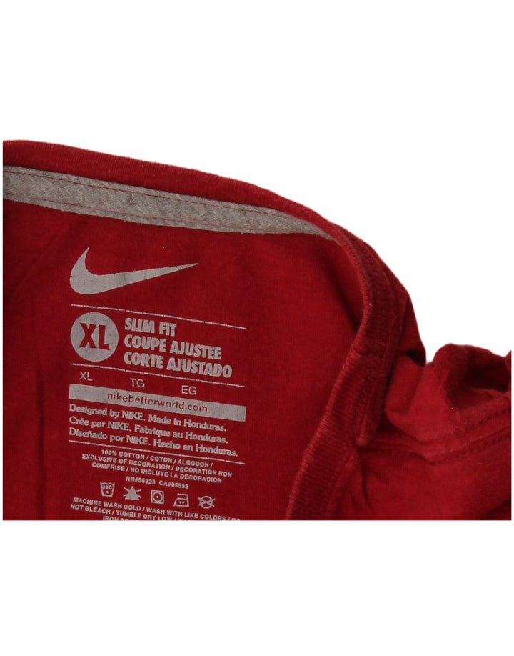 NIKE ženska majica kratkih rukava Slim Fit UK 18 XL, crveni pamuk