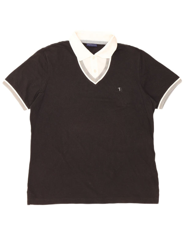 TRUSSARDI JEANS Muška polo majica 2XL crni pamuk u boji