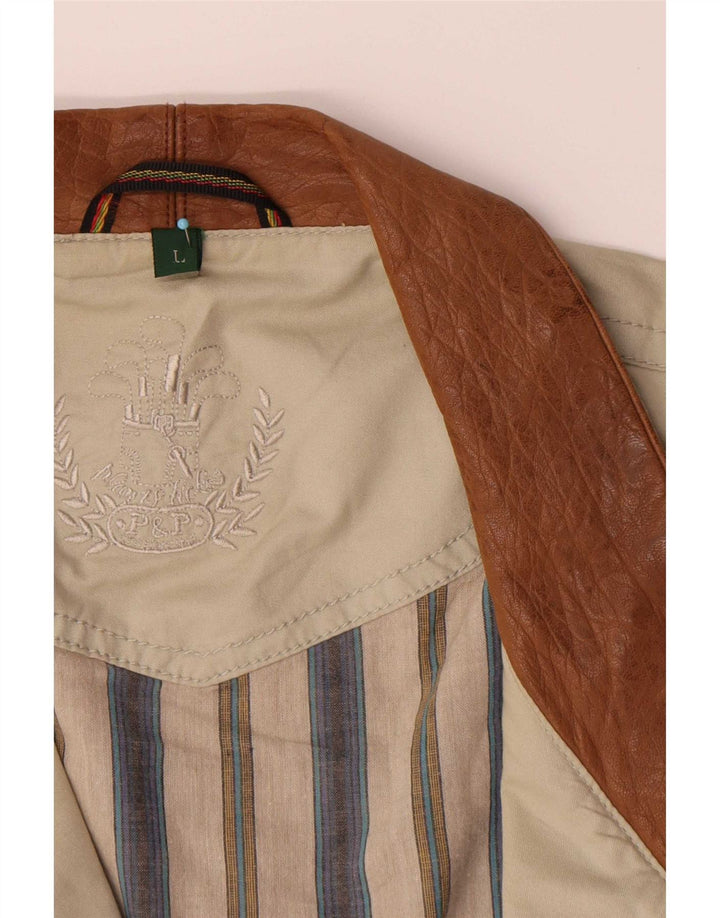 Vintage muška pomoćna jakna UK 40 Large Beige Cotton