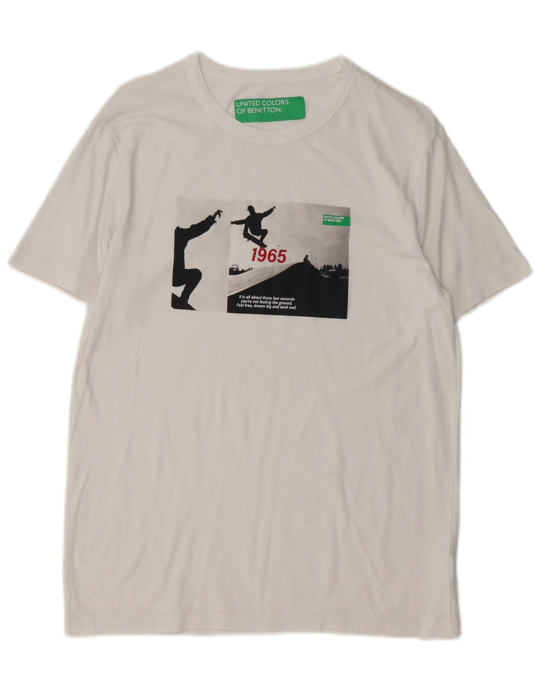Benetton muška majica kratkih rukava s grafičkim motivima, veliki bijeli pamuk
