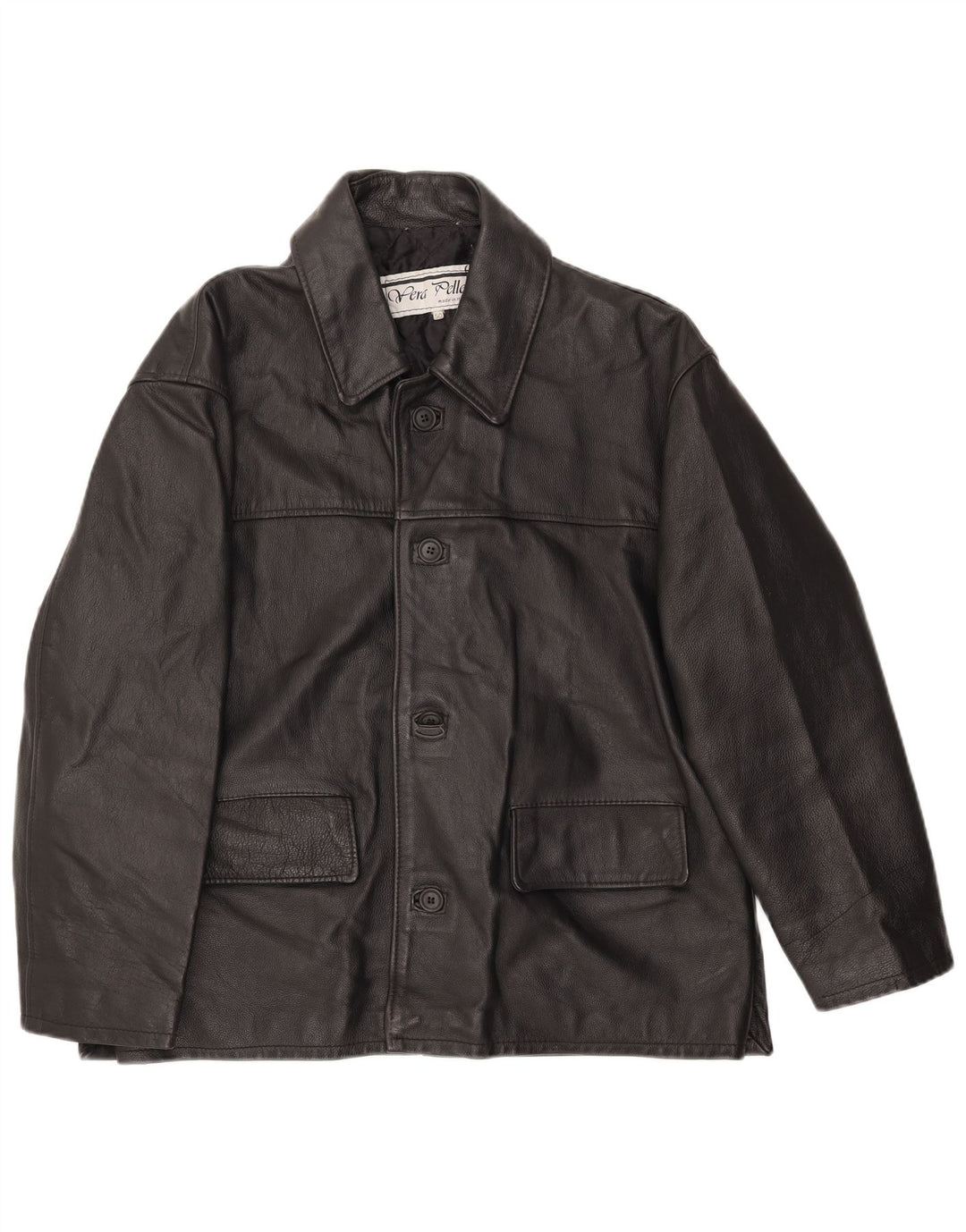 Vintage muška kožna jakna IT 50 velika crna koža