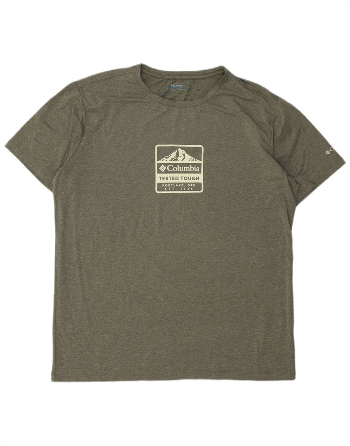 COLUMBIA Muška majica s grafičkim motivima XL kaki poliester