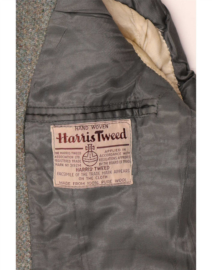 Harris Tweed Ženska vojna jakna sa 2 gumba UK 8 Mala kaki vuna