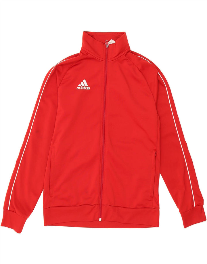ADIDAS Boys Tracksuit Top Jacket 13-14 Years Red Polyester Vintage Adidas and Second-Hand Adidas from Messina Hembry 