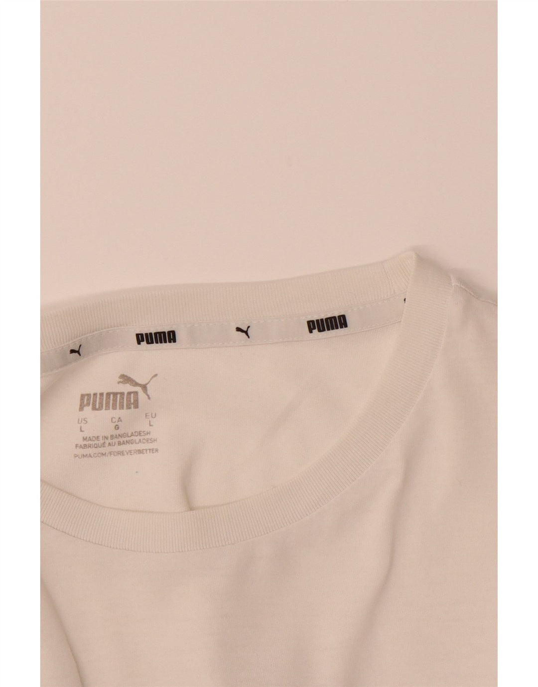 PUMA Mens Graphic T-Shirt Top Large White Cotton Vintage Puma and Second-Hand Puma from Messina Hembry 