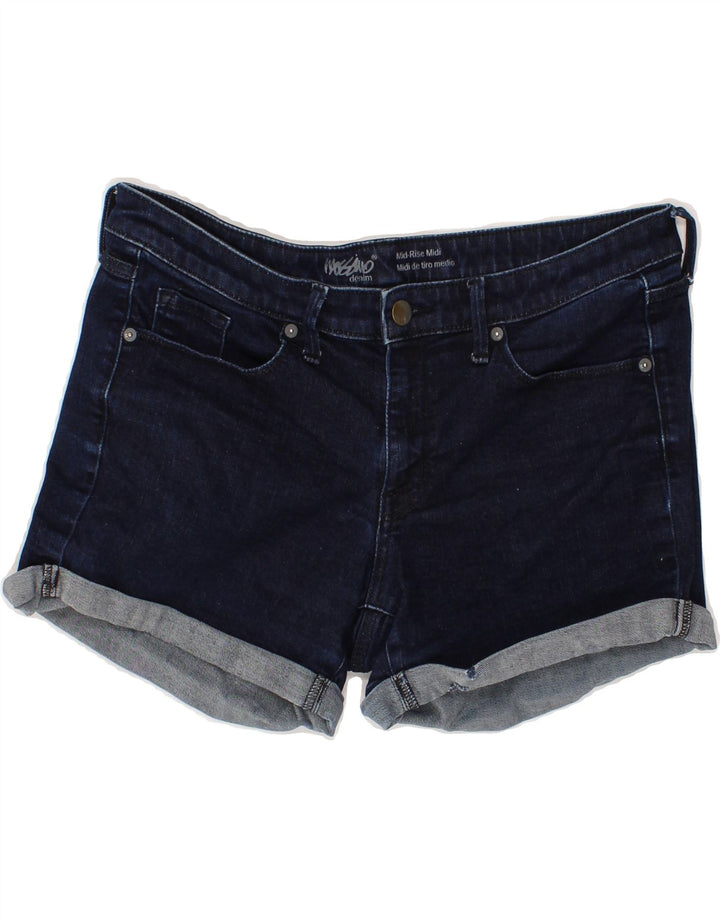 MOSSIMO Womens Mid Rise Denim Shorts US 8 Medium W29 Navy Blue Cotton Vintage Mossimo and Second-Hand Mossimo from Messina Hembry 