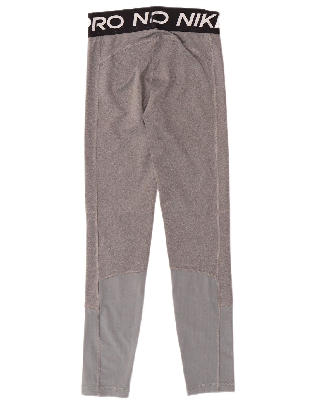 NIKE Girls Dri Fit Graphic Leggings 12-13 Years Large Grey Colourblock