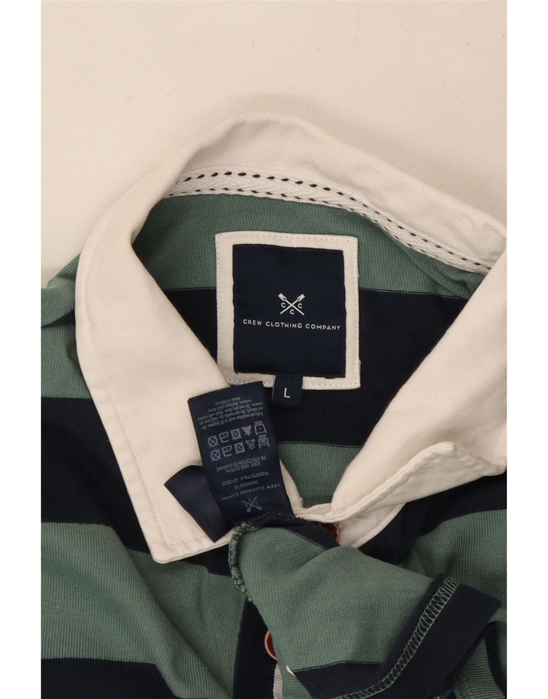 CREW ODJEĆA Muška ragbi polo majica dugih rukava velika tamnoplava na pruge