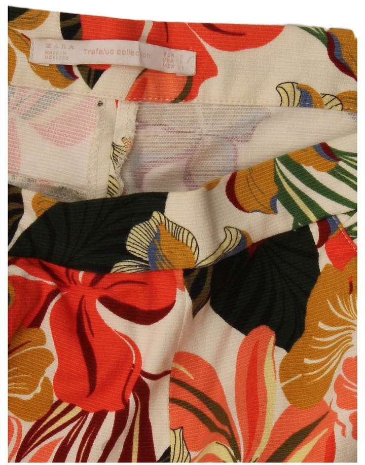 ZARA Ženske chino kratke hlače visokog struka, male W26, višebojno cvjetno