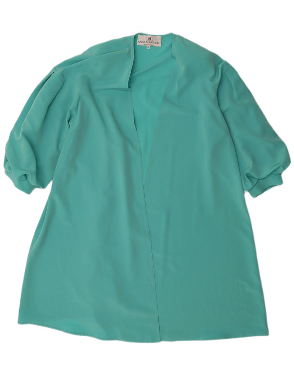 Vintage ženski gornji dio kardigana s 3/4 rukavima IT 44 srednje tirkizne boje