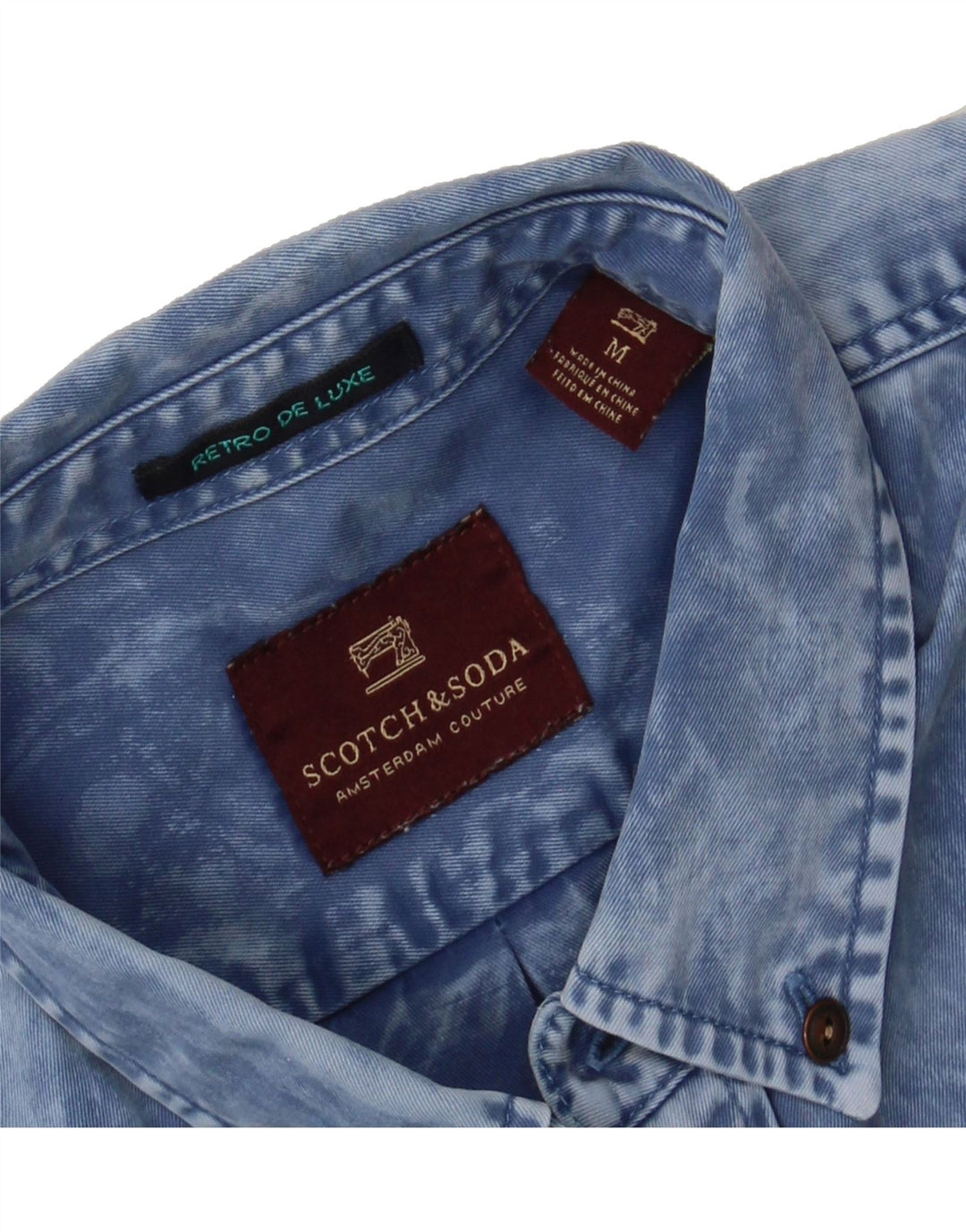 SCOTCH & SODA Mens Denim Shirt Medium Blue Cotton Vintage Scotch & Soda and Second-Hand Scotch & Soda from Messina Hembry 