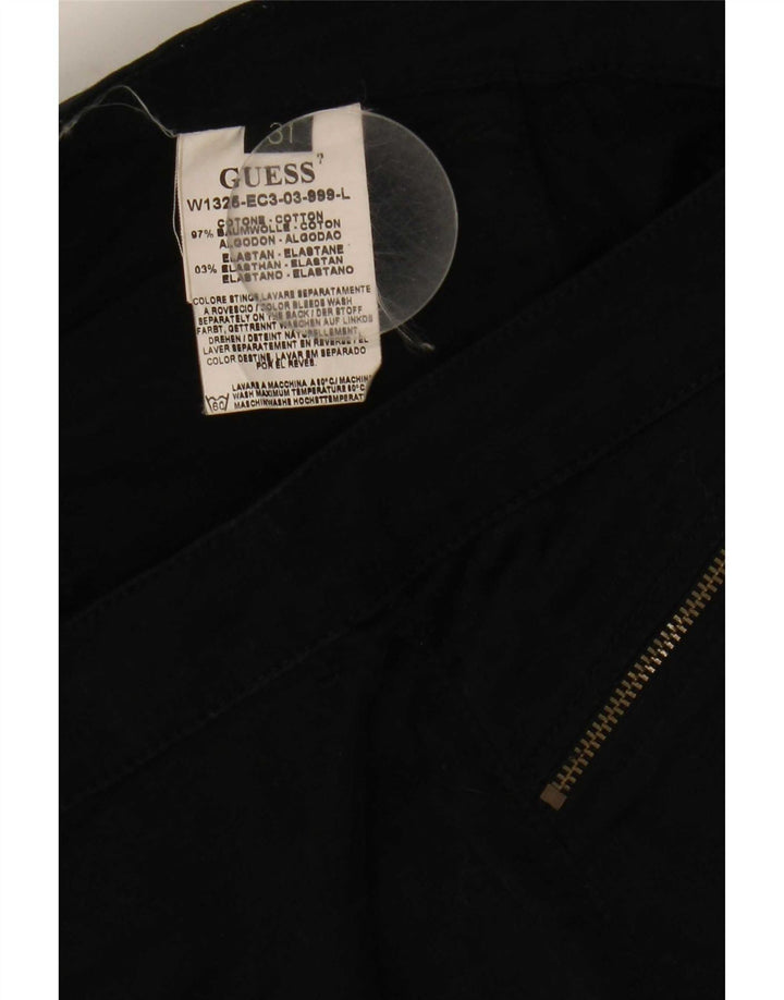 Ženske kargo hlače Guess Bootcut W31 L32 crni pamuk