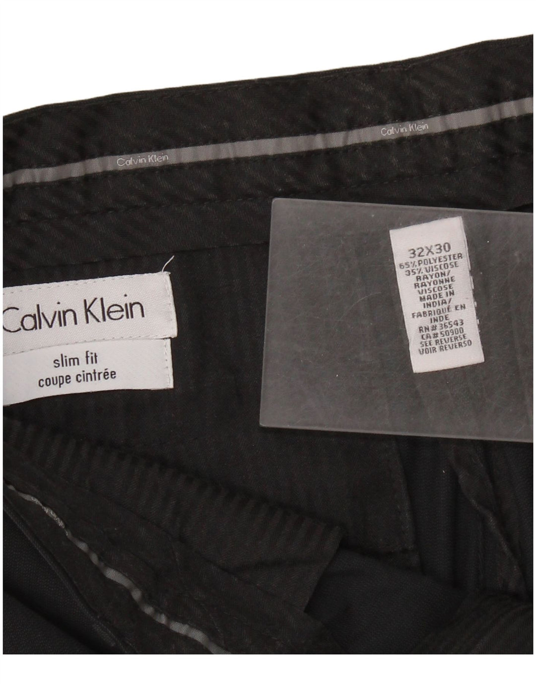 CALVIN KLEIN Muške uske hlače W32 L30 crni poliester