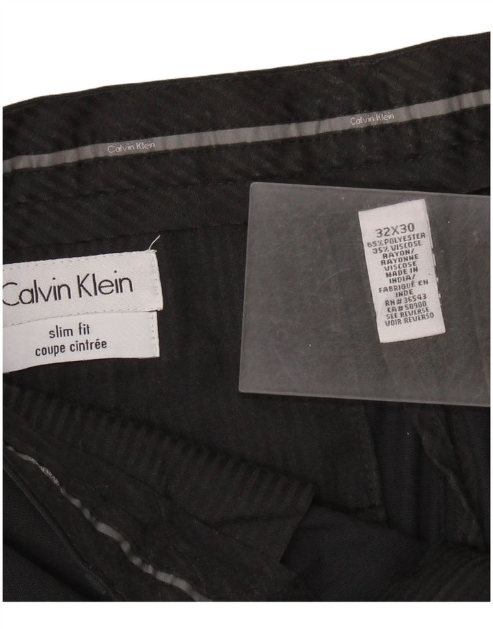 CALVIN KLEIN Muške uske hlače W32 L30 crni poliester