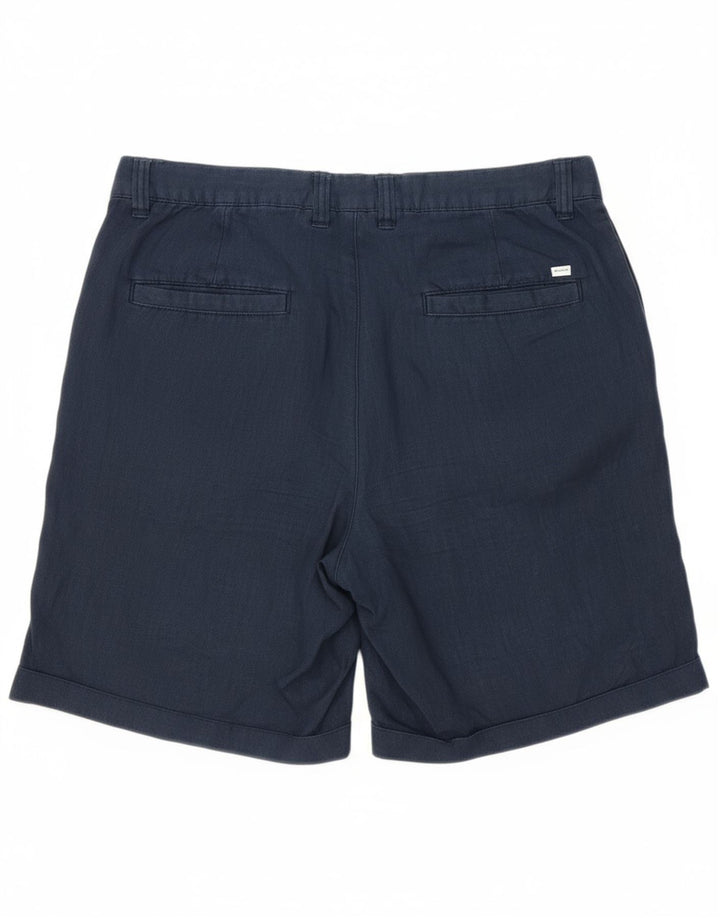 DACK'S Womens Chino Shorts IT 44 Medium W30  Navy Blue Linen
