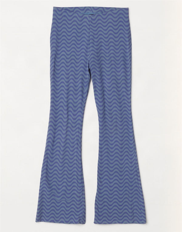 Marks & Spencer Girls Flare Leggings 13-14 Years Blue Chevron Pamuk