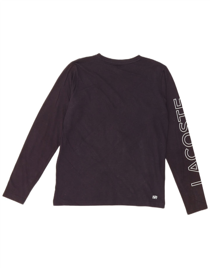 LACOSTE Dječja majica dugih rukava s grafikama 15-16 godina, tamnoplavi pamuk