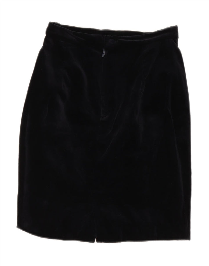 VINTAGE ženska baršunasta pencil suknja visokog struka IT 42 srednje veličine W26 tamnoplava